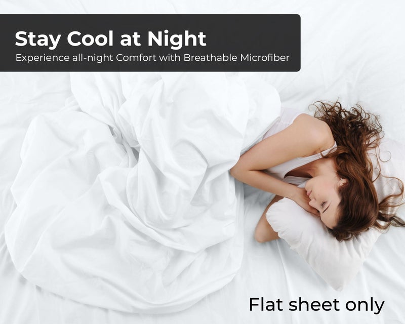 Royale Linens Full Flat Sheet - Ultra Soft Brushed 1800 Microfiber Flat Sheets Only - Wrinkle Free & Stain Resistant - Hotel Quality Top Sheet for Bed (Full, White) - Image 3