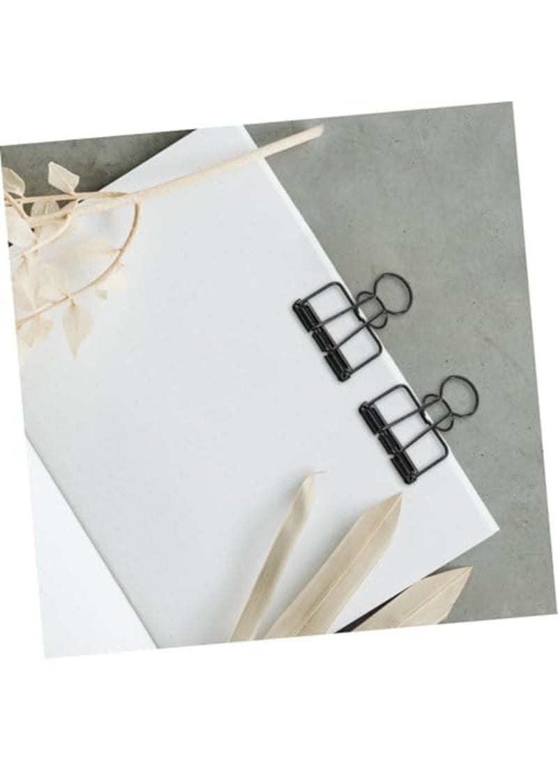 SYOSI 10pcs Hollow Metal Binder Clips for Paper Organization – Long Tail Lightweight Black Spring Clamps for Documents, Invoices, Crafts, Ideal for Office, School, and Home Use (Black) - Image 2