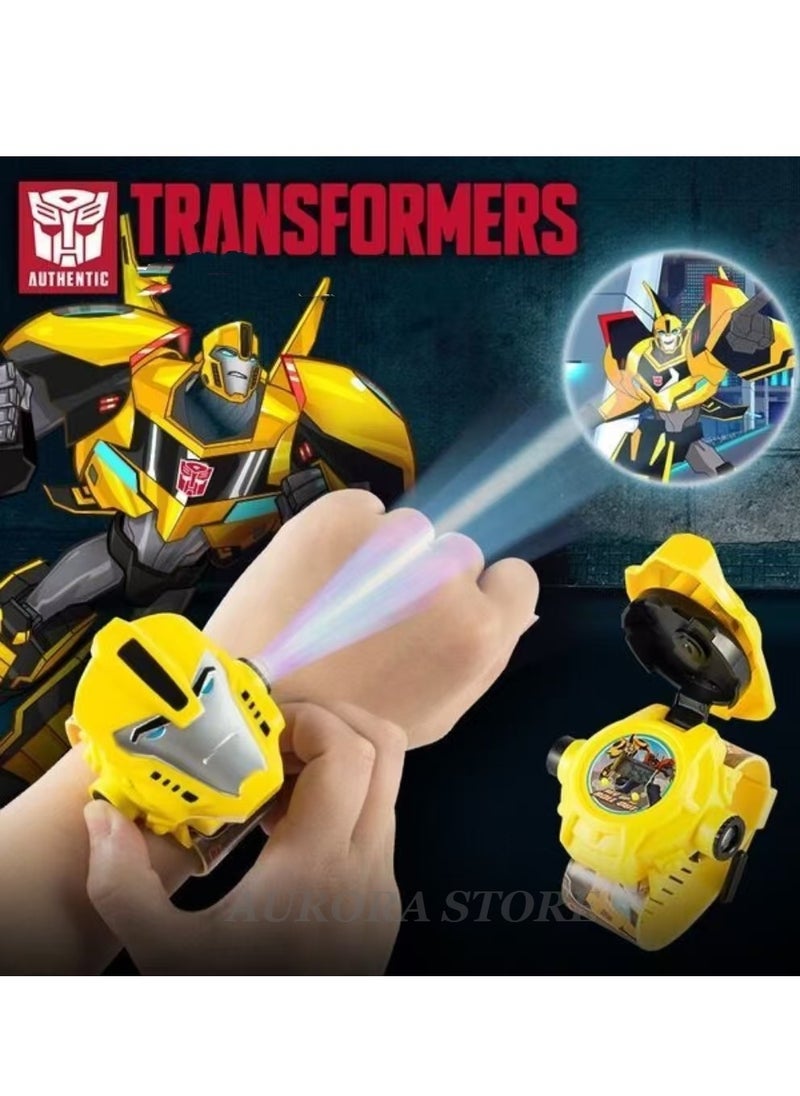 null - Kids Watch with Transformers 24 Projection Patterns Cartoons Kids Digital Wrist Watch Toys with Adjustable Strap Projector Watch-Bumblebee - Image 1