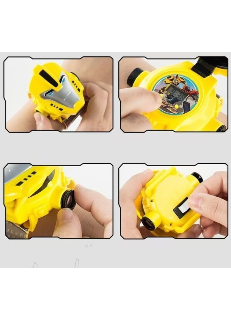 null - Kids Watch with Transformers 24 Projection Patterns Cartoons Kids Digital Wrist Watch Toys with Adjustable Strap Projector Watch-Bumblebee - Image 1