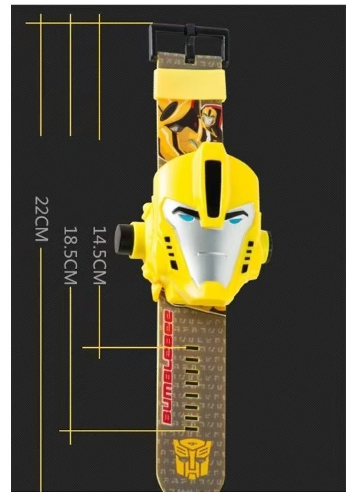 null - Kids Watch with Transformers 24 Projection Patterns Cartoons Kids Digital Wrist Watch Toys with Adjustable Strap Projector Watch-Bumblebee - Image 1