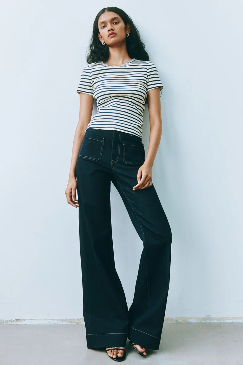 H&M Rhinestone-embellished T-shirt