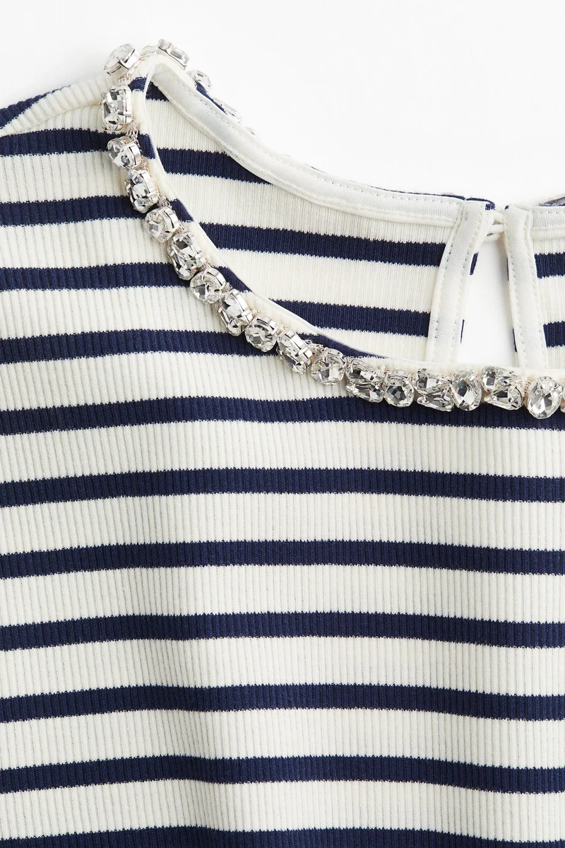 H&M Rhinestone-embellished T-shirt