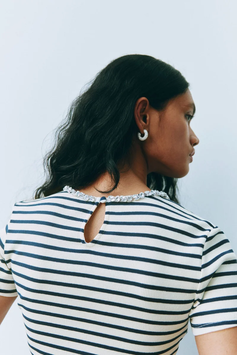 H&M Rhinestone-embellished T-shirt