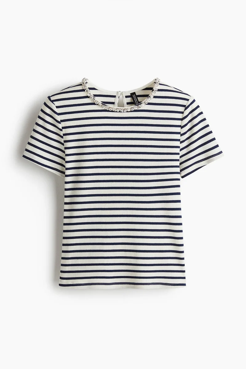 H&M Rhinestone-embellished T-shirt