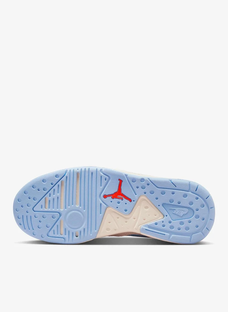 Jordan Pale Ivory / Sky Blue / Coral Paneled Lace-Up Sneaker  | Best Price UAE