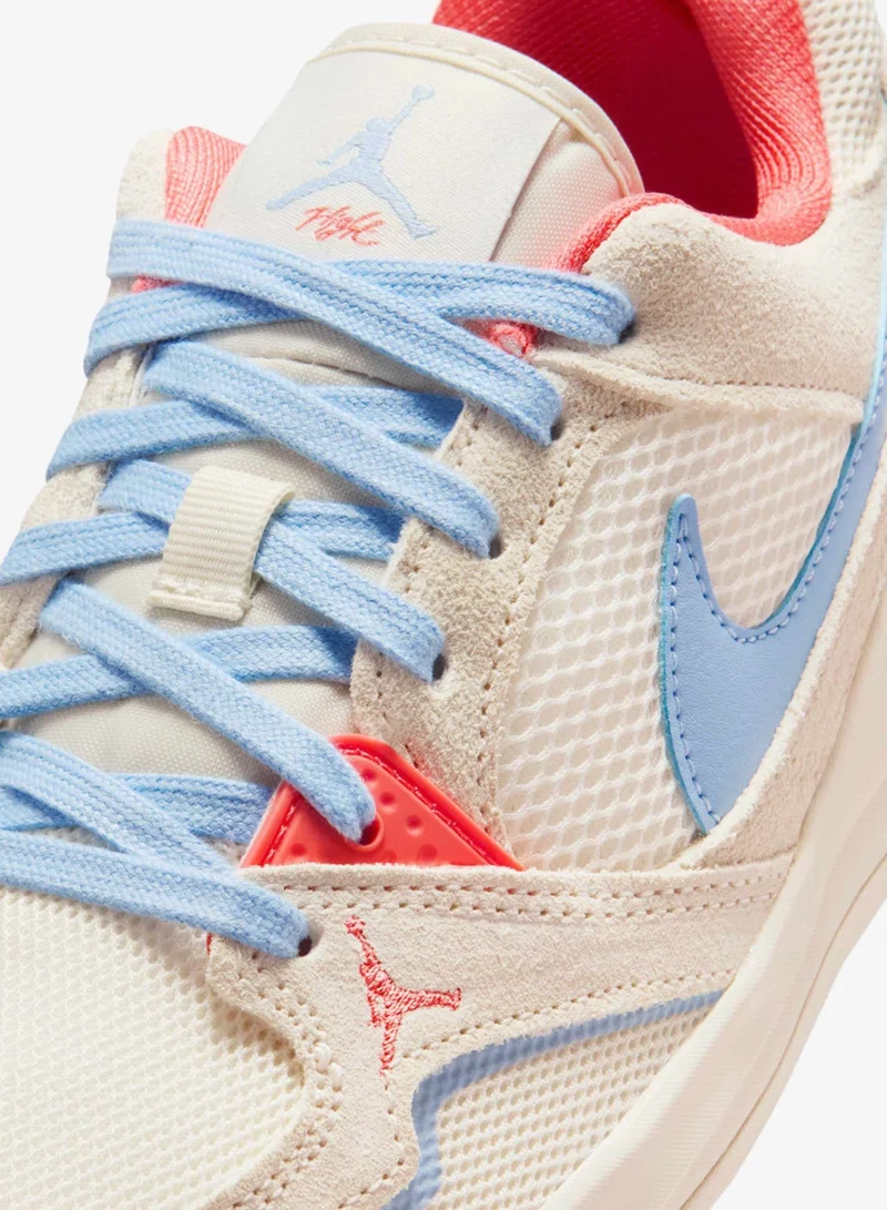 Jordan Pale Ivory / Sky Blue / Coral Paneled Lace-Up Sneaker  | Best Price UAE
