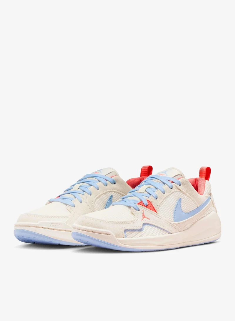 Jordan Pale Ivory / Sky Blue / Coral Paneled Lace-Up Sneaker  | Best Price UAE