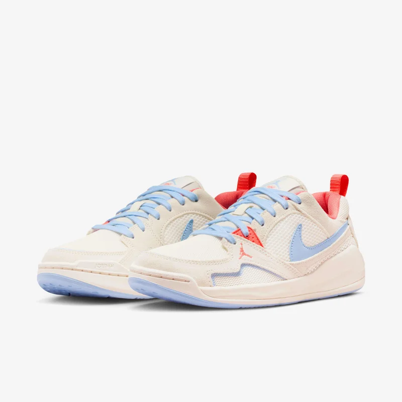 Jordan Pale Ivory / Sky Blue / Coral Paneled Lace-Up Sneaker  | Best Price UAE