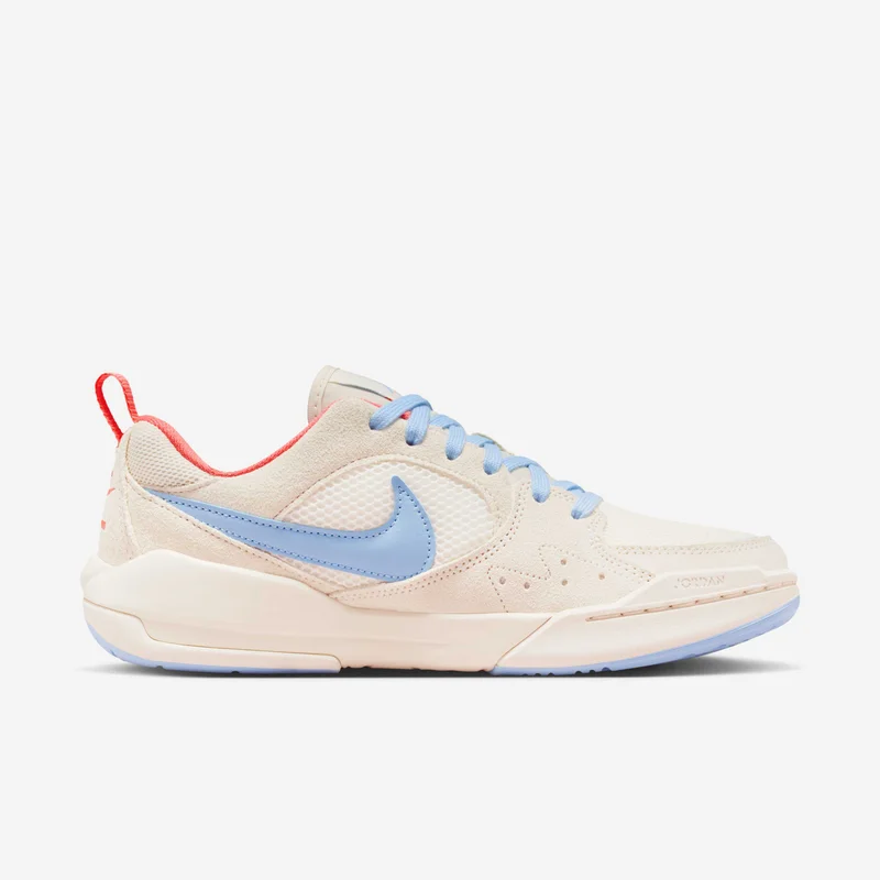 Jordan Pale Ivory / Sky Blue / Coral Paneled Lace-Up Sneaker  | Best Price UAE