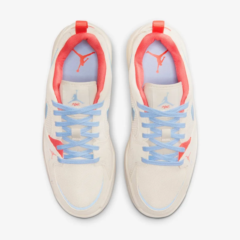 Jordan Pale Ivory / Sky Blue / Coral Paneled Lace-Up Sneaker  | Best Price UAE