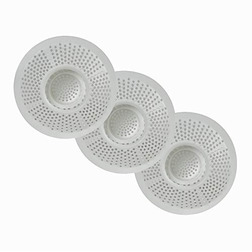 غطاء تصريف الشعر Hairstopper لحمام الدش وحوض الاستحمام يحمي من الانسداد دون حجب تدفق الماء أبيض 3 عبوات