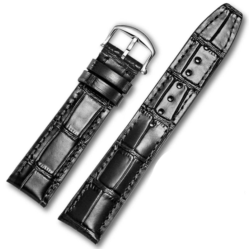 Bluejw Leather Watch Band Replacement for IWC Big Pilot and Portofino – Classic Alligator Texture Genuine Leather Strap - Image 1
