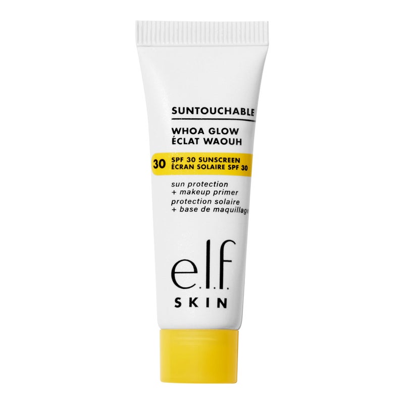 elf e.l.f. SKIN Suntouchable Whoa Glow SPF 30 Mini, Sunscreen & Makeup Primer For A Glowy Finish, Made With Hyaluronic Acid, Vegan & Cruelty-Free, Sunbeam - Image 1