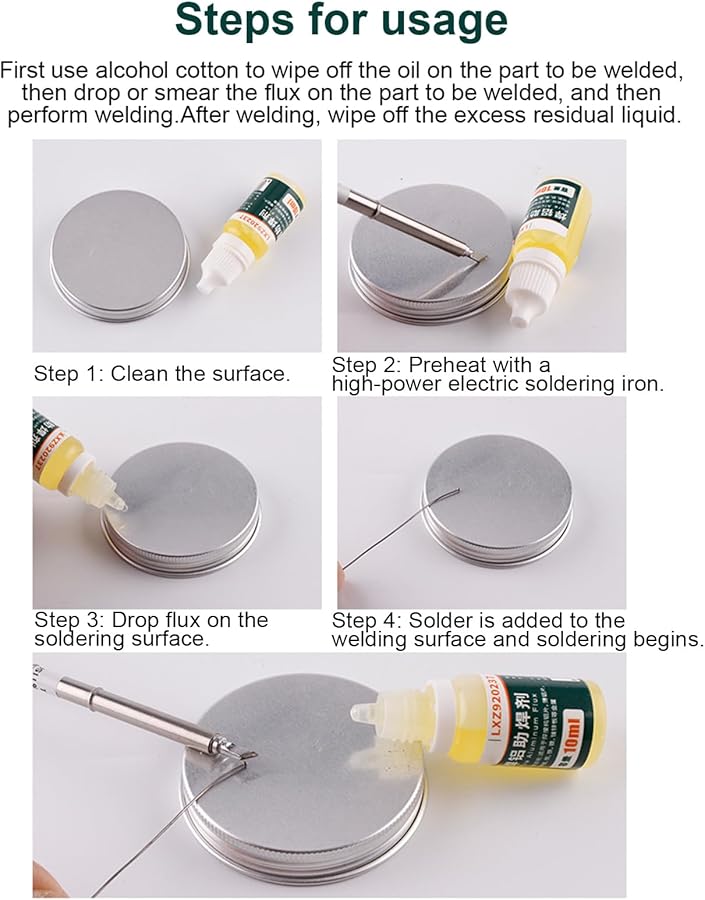 معجون لحام الفلوكس 10 مل لتنظيف البطاريات الألومنيوم والنحاس والفولاذ المقاوم للصدأ - Image 3