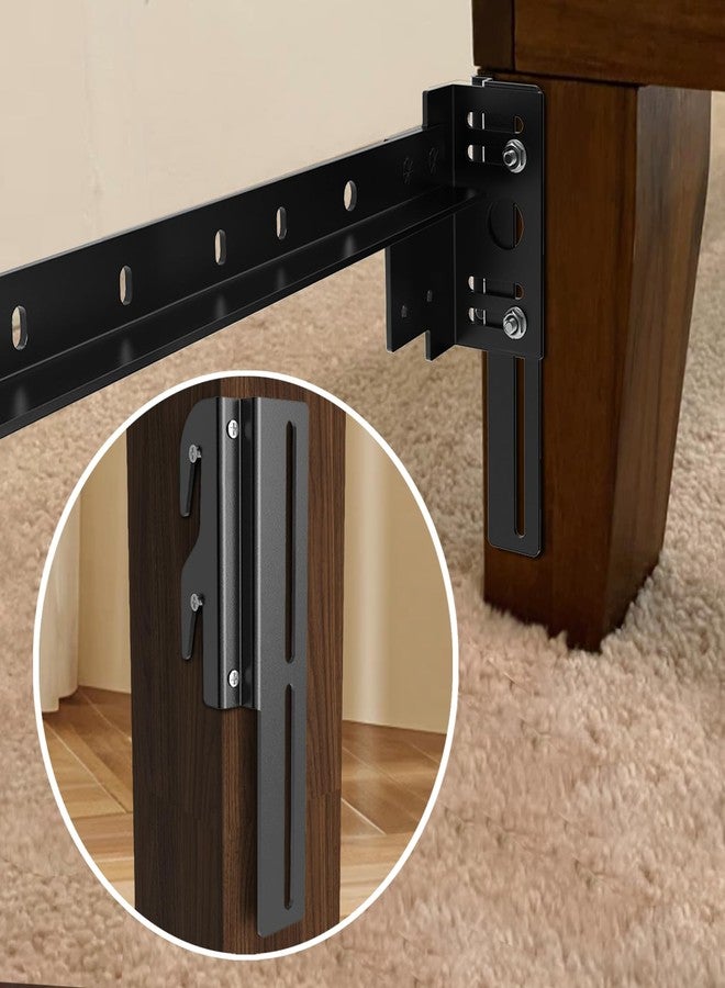 Yuleimy 2Pcs#711 Bed Frame Bolt-On to Hook-On Conversion Brackets for Headboard with Hardware,Hook on Bed Rails Brackets,Extra Heavy Duty Hook Plate Adapter,Headboard Attachment Kit,Black - Image 4