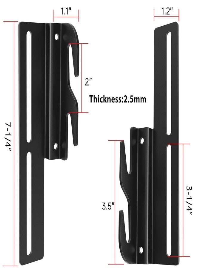 Yuleimy 2Pcs#711 Bed Frame Bolt-On to Hook-On Conversion Brackets for Headboard with Hardware,Hook on Bed Rails Brackets,Extra Heavy Duty Hook Plate Adapter,Headboard Attachment Kit,Black - Image 3