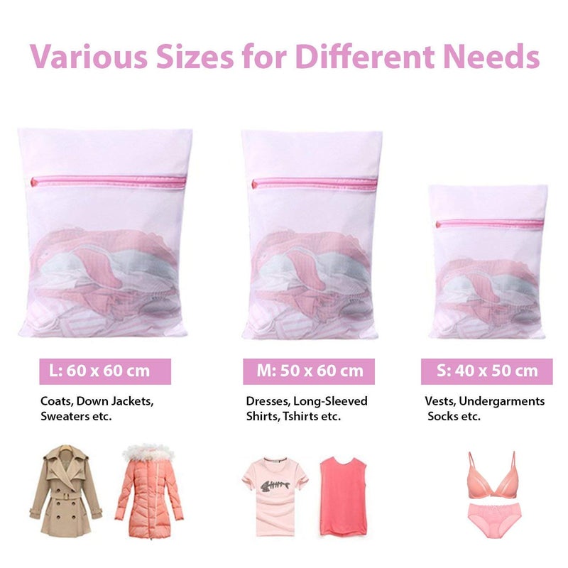 STEFLON STEFLON Mesh Laundry Bags Cloth Lingerie Saver Mesh Net Wash Bag Pouch Basket Laundry Bra Socks Underwear Washing Lingerie Bag Size 30 x 40 cm 40 x 50 cm 50 x 60 cm Set of 32024  - Image 2