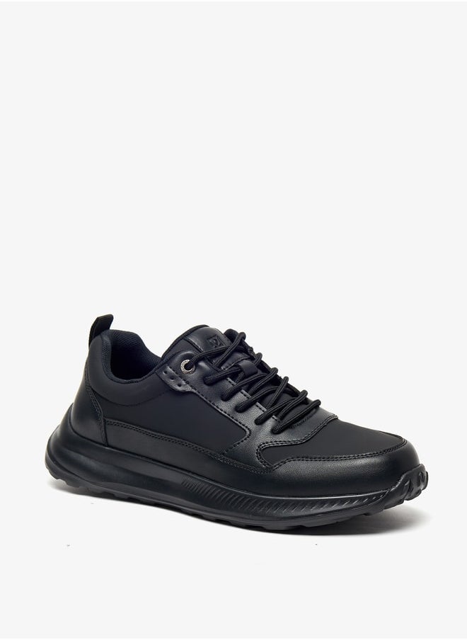 DUCHINI Men's Solid Sneakers with Lace-Up Closure  - Image 1