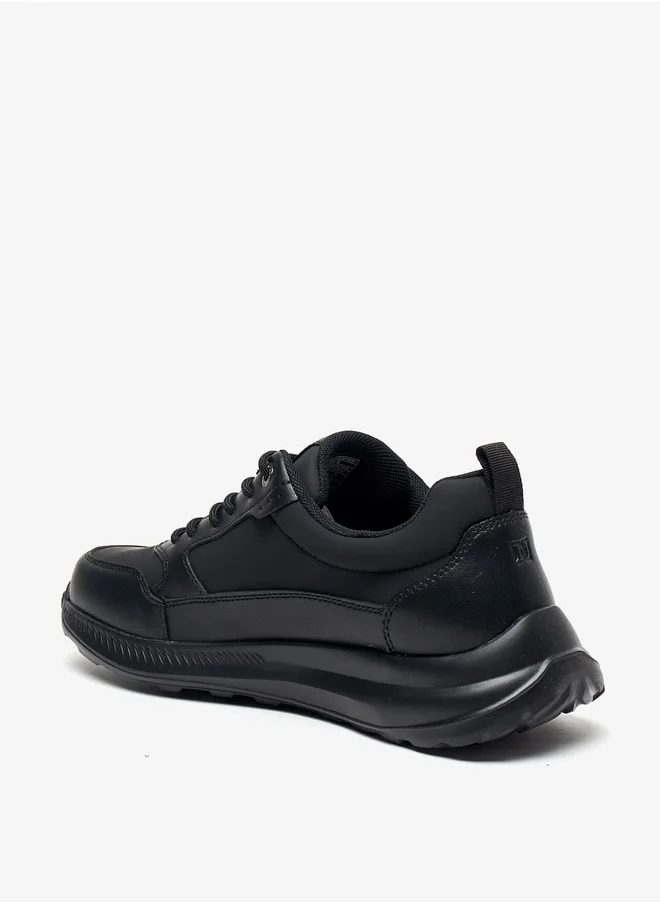 دوتشيني Men's Solid Sneakers with Lace-Up Closure