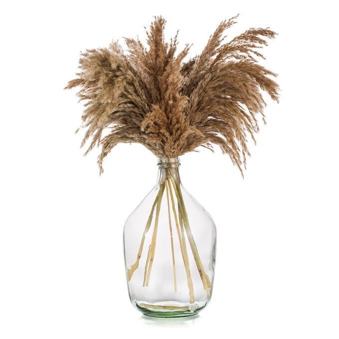 LARGE GLASS TALL FLOOR VASE 15IN FARMHOUSE CLEAR VASES DECOR OVERSIZED MODERN BIG JUG VASE RECYCLED BLOWN DECORATIVE PAMPAS JAR FOR FLOWERS LIVING ROOM HOME DECORATIONS