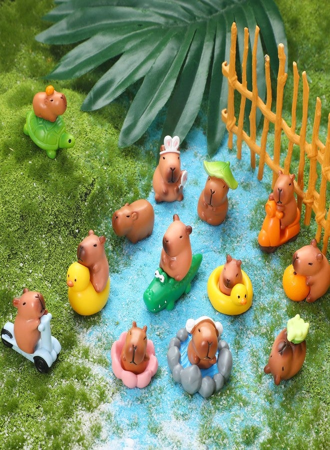 GGSTDDUP 25 Pcs Mini Capybara Figures Set Cute Capybara Figurine Mini Resin Capybaras Resin Animals Miniature Figurines Tiny Animals for Garden Landscape Dollhouse Tabletop Cake Toppers Party Decor - Image 5