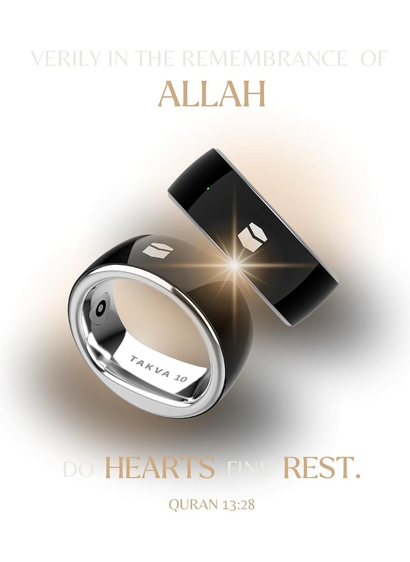 Tasbeeh - Smart Zikr Ring - Modern Tasbeeh Counter with Bluetooth Connectivity, Size 18 - Image 1