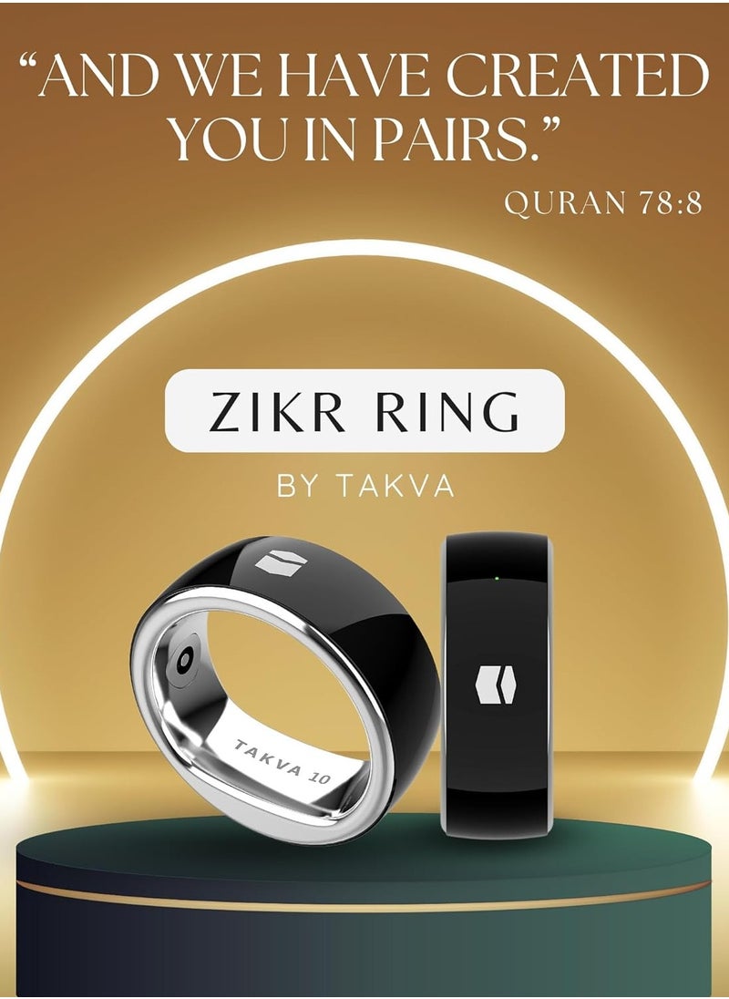 Tasbeeh - Smart Zikr Ring - Modern Tasbeeh Counter with Bluetooth Connectivity, Size 18 - Image 1