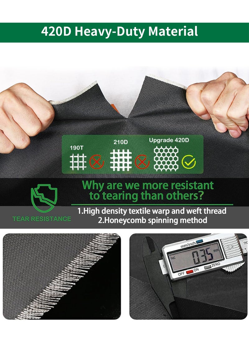 انفوسن غطاء اثاث خارجي مقاوم للماء شديد التحمل 420D ، واقي اريكة الفناء مقاوم للغبار والاشعة فوق البنفسجية، غطاء طاولة وكرسي سميك للغاية ومتين - غطاء كنب خارجي - غطاء جلسات خارجية - لجميع الاحوال الجوية للاستخدام الخارجي -اغطية كراسي جلسة خارجية - غطاء جلسه خارجيه - أسود - Image 4