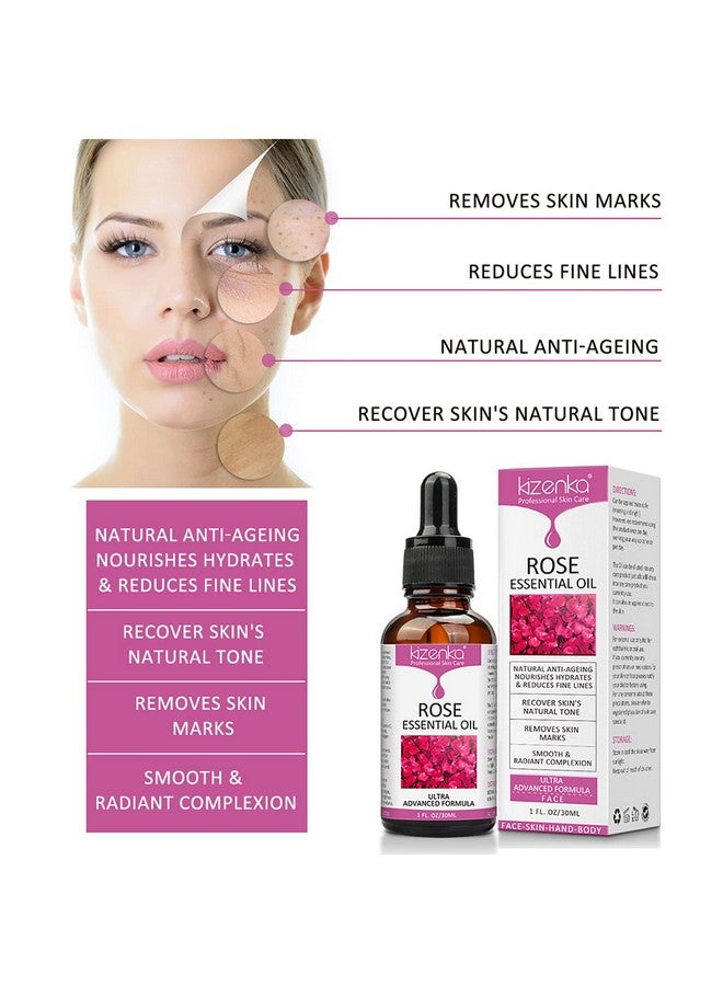 SOLOTREE Rose Essential Oil, Face Rose Oil, Moisturizer Rose Oil, Anti Ageing & Anti Wrinkle Serum, Rose oil for Face, Skin Care, 1 oz (30ml) - Image 5