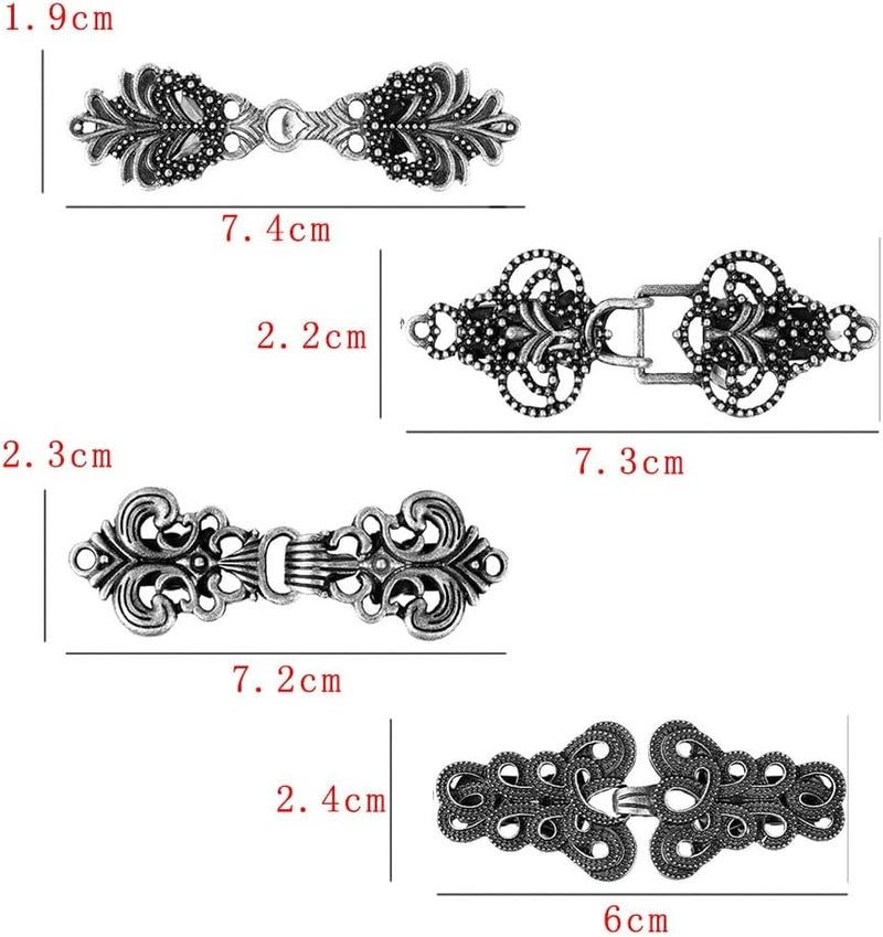 4pcs Shawl Clips Set, Vintage Cardigan Collar Clips Dress Shirt Brooch for Women Cape Cloak Cinch Closure Clip(Deep Gold) - Image 4