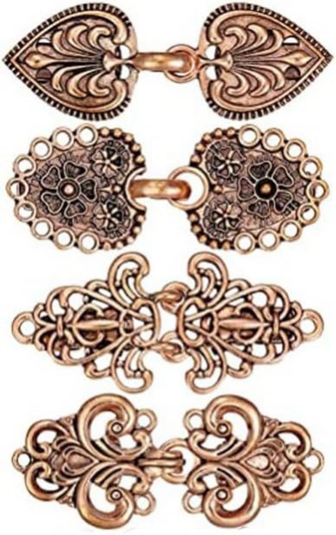 4pcs Shawl Clips Set, Vintage Cardigan Collar Clips Dress Shirt Brooch for Women Cape Cloak Cinch Closure Clip(Deep Gold) - Image 1