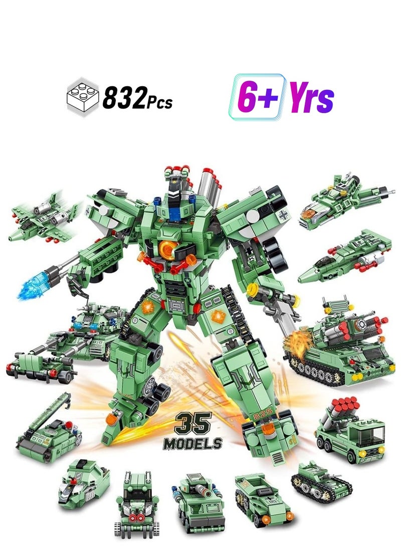 SYOSI Robot Building Kit for Kids, 5-in-1 Robot Building Kit for Kids STEM Building Toys Erector Set for Boys 6-12, 832PCS Building Bricks Construction Engineering Kits STEM Toys Best Gifts - Image 1