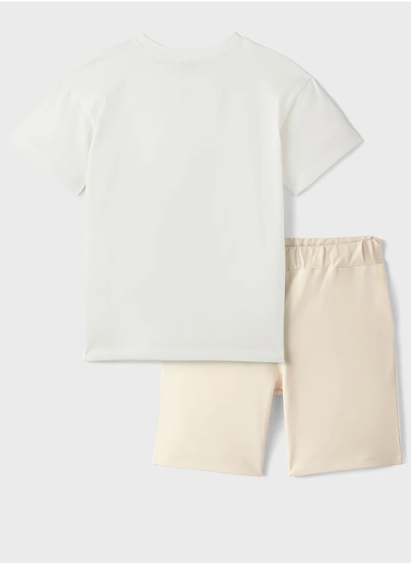 جون Kids Crew Neck T-Shirt And Short Set