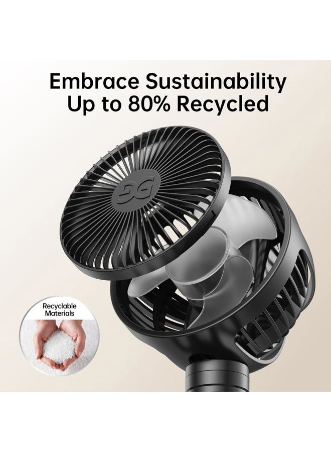 GUSGU Stroller Fan Clip on for Baby, Flexible Tripod & Rechargeable Battery, Small Personal Fan, Mini Portable Fan for Travel, Handheld, Car, Bed (Black) - Image 5