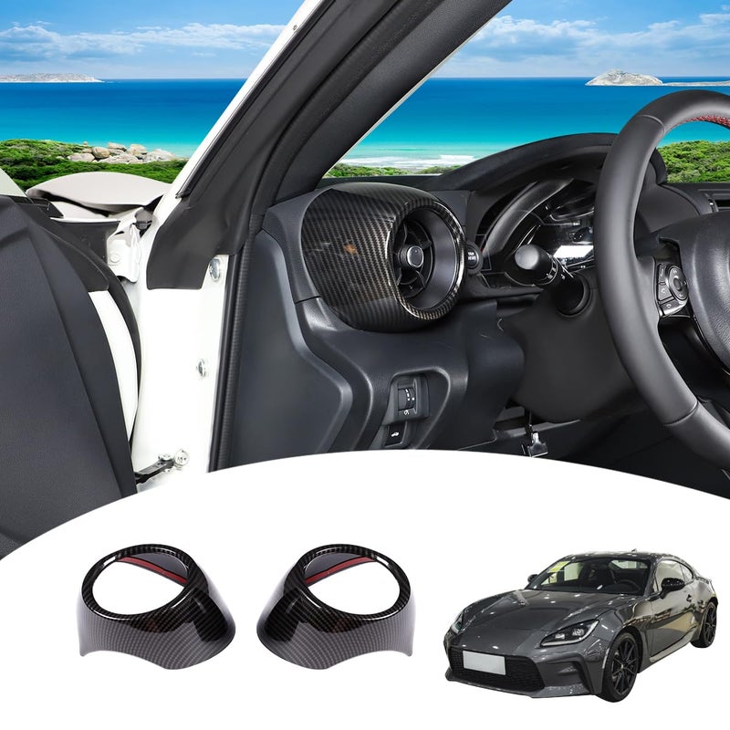 JONKOKO Carbon Fiber Style ABS Car Front Side Air Conditioning Vent Outlet Cover 2pcs for Subaru BRZ Toyota 86 2022 - Image 1