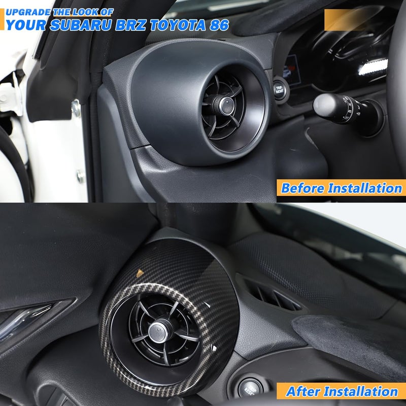 JONKOKO Carbon Fiber Style ABS Car Front Side Air Conditioning Vent Outlet Cover 2pcs for Subaru BRZ Toyota 86 2022 - Image 2