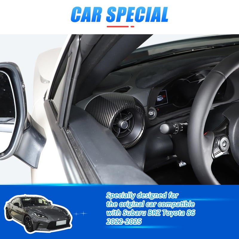 JONKOKO Carbon Fiber Style ABS Car Front Side Air Conditioning Vent Outlet Cover 2pcs for Subaru BRZ Toyota 86 2022 - Image 3
