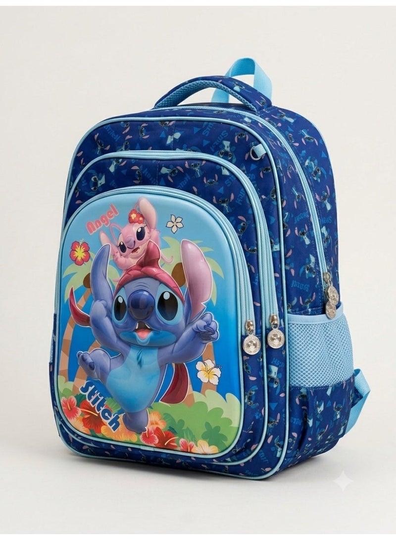 STITCH school bag set with lunch bag and pencil case ,stitch theme,blue,44x34x20 cm ,large capacity,3 piece - Image 4
