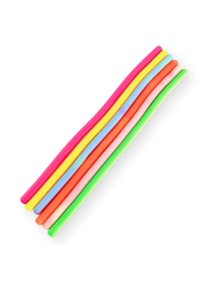 Super Z Outlet Stretchy Jelly String Noodles Thin Rubber Fidget Sensory Toys Set (9.5" to 5 Feet) Calming Relaxing Children Birthday Party Favors and Prizes (12 Pack) - Image 1