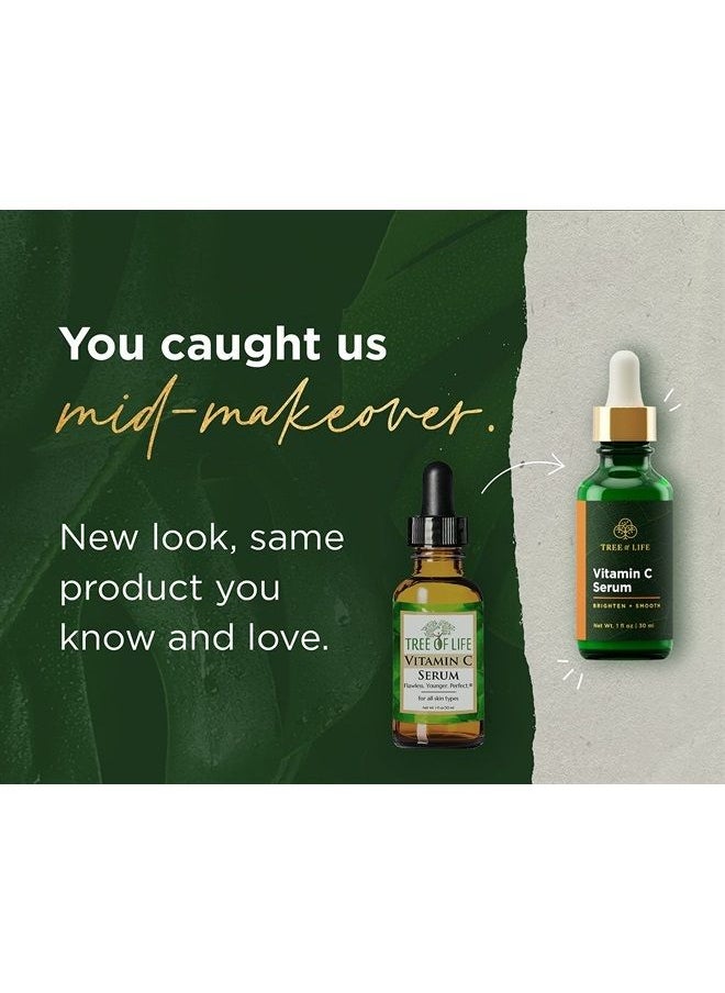 Tree of Life Beauty - Tree of Life Vitamin C Serum for Face - 1 Fl Oz Skin Care Serums - Moisturizing Vitamin E for Brightening & Smoothing Dry Skin, Anti-Aging, Wrinkles & Dark Spot, Sensitive Skin - Dermatologist-Tested - Image 1