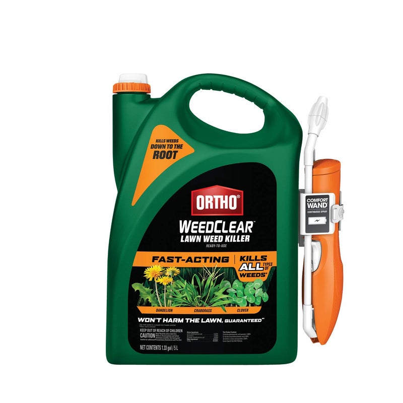 Ortho WeedClear Lawn Weed Killer Ready-To-Use with Comfort Wand - Weed Killer Spray, Kills Crabgrass, Dandelion and Clover, 1.33 gal. - Image 1
