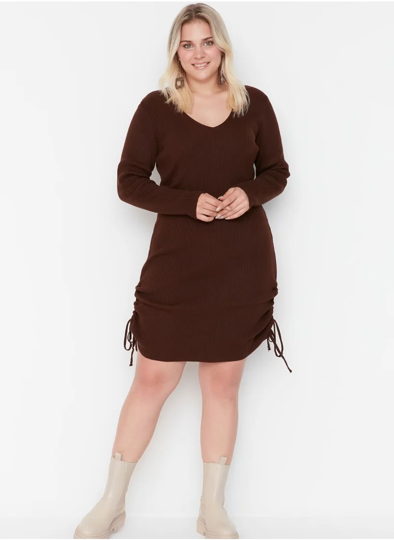 Trendyol Curve Ruched Knitted Dress