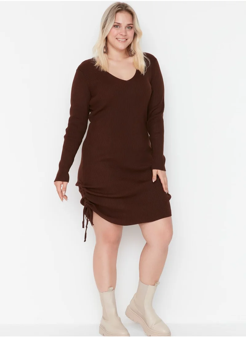 Trendyol Curve Ruched Knitted Dress