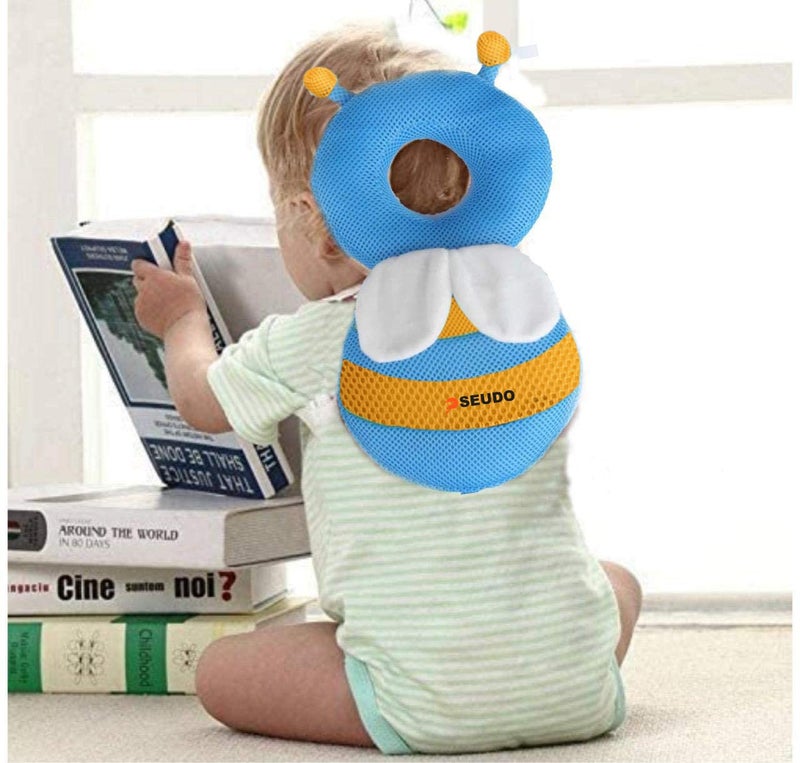 PSEUDO Baby Toddlers Kids Child Head Back Safety Protector Pad Cushion Pillow with Straps (SkyBlue) - Cotton - Image 2