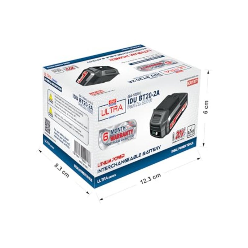 IDU BT20-2A - LI-ION BATTERY [2A-20V] - 2000mAh, Lithium-Ion, Rechargeable, Compatible with all IDEAL ULTRA SERIES Power Tools, High Performance and Longevity Certified. CB and ROHSified. - Image 2