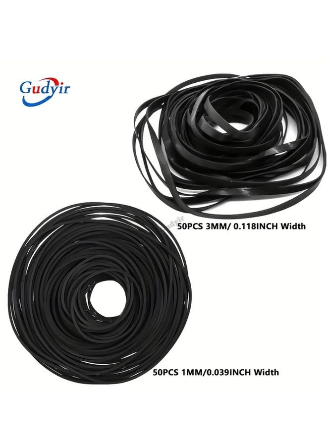 100PCS 1MM 3MM Black Rubber Flat Belts For Turntables Robotics Pulley Systems - Image 1