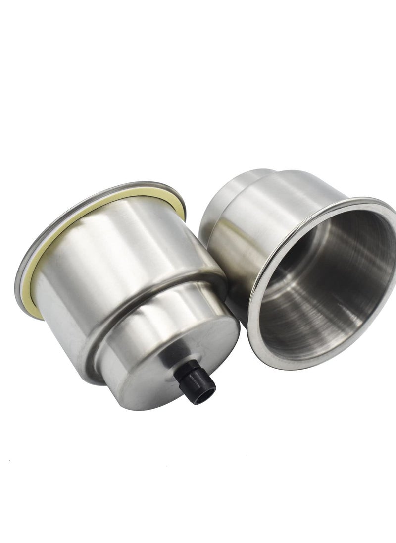 KASTWAVE Stainless Steel Cup Drink Holder, KASTWAVE Insert with Drain for Marine Boat RV Camper Stainless Steel Cup Drink Holder with Drain Marine Boat Rv Camper (2PCS)  - Image 1