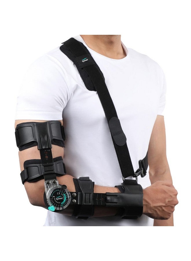 Tynor Tynor ROM Elbow Brace, with Adjustable Range of Motion | Support Elbow Injuries, Post-Surgery Recovery, Stabilizing Arm Brace for Pain Relief & Joint Protection | Universal Size, Left (1 Unit, Black)  - Image 1