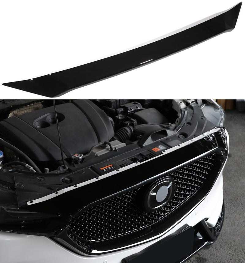 Birbenben Fit for Mazda CX5 20172025 Accessories Glossy Black Hood Bug Deflector Hood Bonnet Cover Trims Front Bumper Stone Guard Protection for CX 5 CX5 2018 2019 2020 2021 2022 2023 2024 - Image 3
